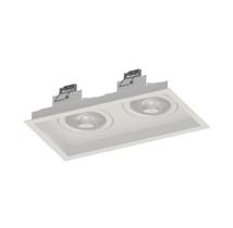 Spot embutido fit click duo mr16 gu10 102x194mm bellalux 193137 luminaria embutir gesso para duas lampadas em aluminio cor branco fosco texturizado