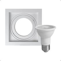 Spot Embutido Recuado Branco + Lâmpada Led PAR20 6,5w 3000k - ---