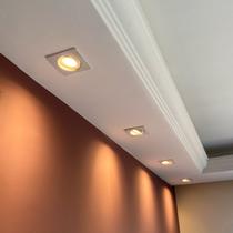 Spot Embutido Teto Gesso Direcionavel Luminarias Quadrado Embutir