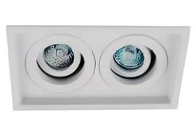 Spot Embutir Alumínio Duplo 2 Lamp. Dicroica Bronzearte