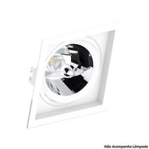 Spot Embutir AR111 Quadrado Branco Recuado Spot Embutir AR111 Quadrado Branco Recuado