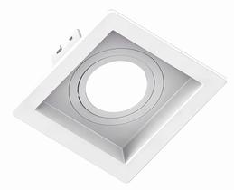 Spot Embutir AR111 Recuado Quadrado Branco + Lamp BF