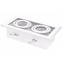 Spot Embutir Direcionável para 2 Lâmpadas Taschibra TD 22/2 Branco Spot Embutir Direcionável para 2 Lâmpadas Taschibra TD 22/2 Branco