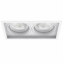 Spot Embutir Duplo Recuado Par20 Interlight Il4707 Branco Direcionavel Teto Gesso Sala Quarto Cozinha Iluminacao Interna Moderna Residencial Comercial