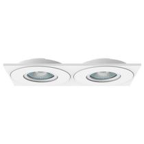Spot Embutir Face Plana Duplo Gu10 Interlight Il0189 Branco Spot Embutir Face Plana Duplo Gu10 Interlight Il0189 Branco