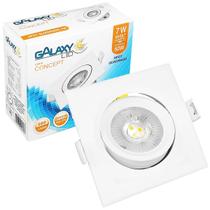 Spot Embutir Led Quadrado 7W Bivolt Branco Frio Galaxy