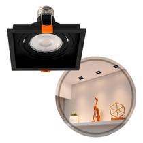 Spot Embutir Loyo Quadrado Preto P/ PAR20 IP20 Policarbonato 6827 Nordecor ST3235