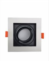 Spot Embutir Mr16 gu10 Recuado Quadrado Branco com preto