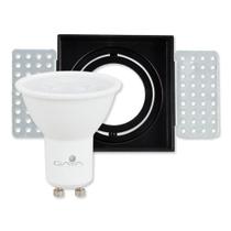 Spot Embutir No Frame Direcionável Preto Lâmpada 4.8W 6500K Spot Embutir No Frame Direcionável Preto Lâmpada 4.8W 6500K