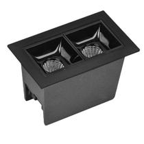 Spot Embutir Pro Soul 2 Focos Recuado 4W 2700K Luz Amarela Preto Opus Spot Embutir Pro Soul 2 Focos Recuado 4W 2700K Luz Amarela Preto Opus