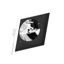 Spot Embutir Quadrado Preto ABS Recuado Branco P/ 1xAr111