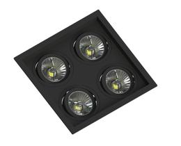 Spot Embutir Quadrado Preto ABS Recuado P/ 4xAR70