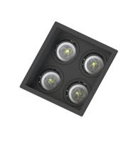 Spot Embutir Quadrado Preto ABS Recuado P/ 4xMR11