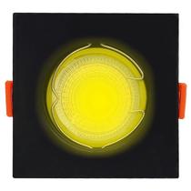 Spot Embutir Quadrado Preto Incluso Lâmp Led Amarela 4W Biv