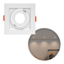Spot Embutir Quadrado Recuado Foco Orientável ABS p/ MR11 GU10 Delis ST3249- Branco