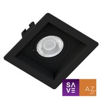 Spot Embutir Quadrado Recuado Mini Dicroica Mr11 Preto