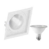 Spot Embutir Quadrado Recuo PAR30 + 1 Lâmpada LED 10W 6500K E27 Spot Embutir Quadrado Recuo PAR30 + 1 Lâmpada LED 10W 6500K E27