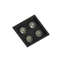 Spot Embutir Recuado Save Energy 4 Lâmpadas Mr16 Gu10 Bivolt Preto Spot Embutir Recuado Save Energy 4 Lâmpadas Mr16 Gu10 Bivolt Preto