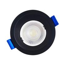 Spot Embutir Redondo Recuado Preto 9,4cm Led 6W 3000K Bivolt