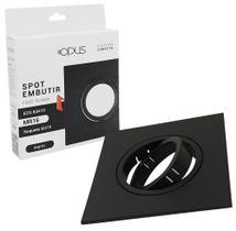Spot Gu10 Embutir Quadrado Preto Para Dicróica Mr16 - OPUS