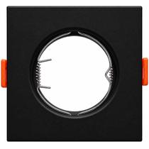 Spot lampada dicroica quadrado embutir reto fixo preto galaxy