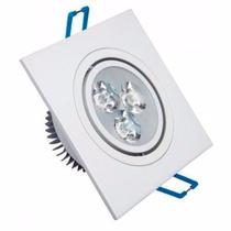 Spot Led 3w Borda Branca Quadrado Branco Quente Croic