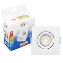 Spot Led 3W Downlight Quadrado Branco Frio Embutir