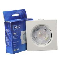 Spot Led 5w Borda Branca Quadrado Branco Quente Croic