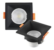 Spot Led 6w Recuado Direcionável Preto 6500k Luz Branco Frio