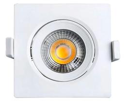 Spot led 7w 3000k branco quente quadrado direcionavel