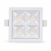 Spot Led 8w Embutir 4 Focos Quadrado Branco Quente 3000k Spot Led 8w Embutir 4 Focos Quadrado Branco Quente 3000k