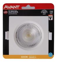 Spot Led Authentic Direcionável de Embutir Avant 5W 3000K Bivolt Luz Amarela - Quadrado