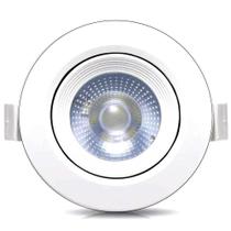 Spot Led Cob 5W Dicróica Direcionável Redondo Embutir