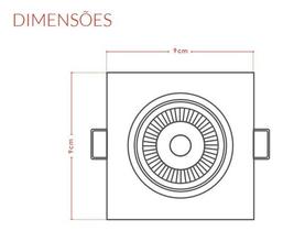Spot Led Cob Direcionável Quadrado Embutir 5w 3000k