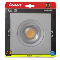 Spot Led Cob Quadrado 7W Direcionável Bivolt Avant Branco Neutro