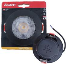 Spot Led Cob Redondo 5w Preto Direcionavel Bivolt Branco Quente Luz Amarelada