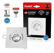 Spot Led De Emb. 3w Branco Frio Biv Quadrado Avant Spot Led De Emb. 3w Branco Frio Biv Quadrado Avant