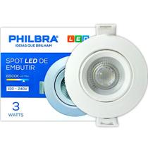 Spot Led De Embutir Mini 3w 6500k Redondo Philbra