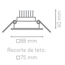 Spot LED de Embutir Quadrado 6W Blumenau 3000K Luz Amarela