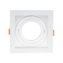 Spot Led de Embutir Quadrado Branco Recuado 1xAR70 ABS