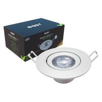 Spot led de embutir redondo 7w easy pack c/10 bivolt abs branco frio