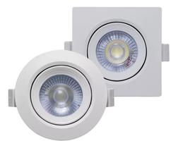 Spot Led de Embutir Redondo Quadrado 5w 7w Branco Quente Branco Frio