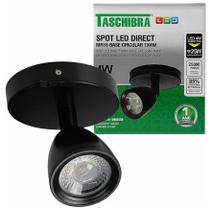 Spot Led Direct Mr16 1x4w Preto Base Circular - Taschibra