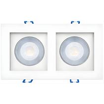 Spot led duplo direcionavel recuado embutir branco 10w branco frio 6000k ctb