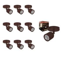 Spot Led Elegance Avant Sobrepor 7W 3000K Bivolt Café 10 Un