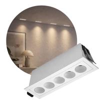 Spot LED Embutir 5 Focos 10W Luz Amarela 35 IRC90 Nordecor 6733 ST3224