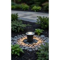 Spot Led Embutir Chão Jardim 1W Solo Blindado Preto/Branco F