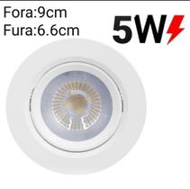 Spot LED Embutir Direcionável Redondo 5W Bivolt Branco Quente 3000k 9cm2.5cm9cm Spot LED Embutir Direcionável Redondo 5W Bivolt Branco Quente 3000k 9cm2.5cm9cm