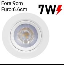 Spot LED Embutir Direcionável Redondo 7W Bivolt 6500K Branco Frio 9cm2.5cm9cm Spot LED Embutir Direcionável Redondo 7W Bivolt 6500K Branco Frio 9cm2.5cm9cm