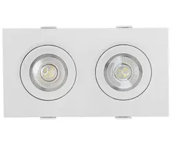 Spot Led Embutir Duplo 2X5W 10W Bivolt Branco Frio